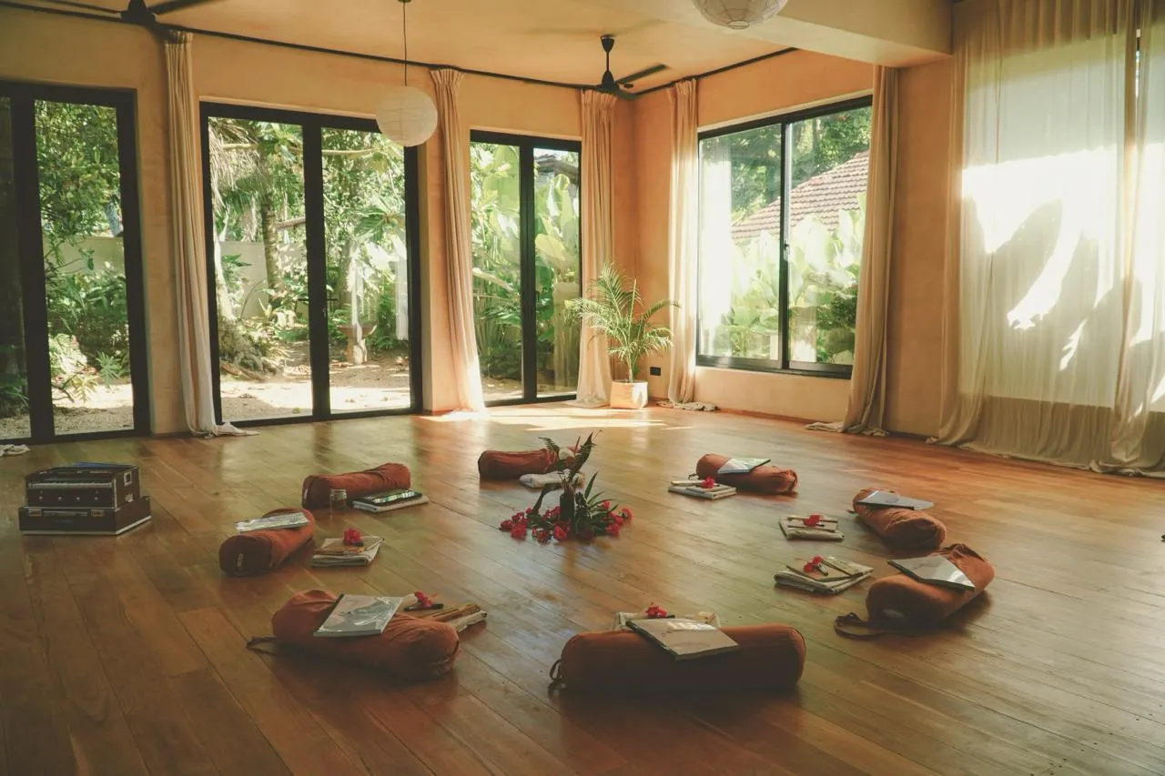 Warm and natural sound healing meditation studio and training venue at Poetry of Sound in Ahangama